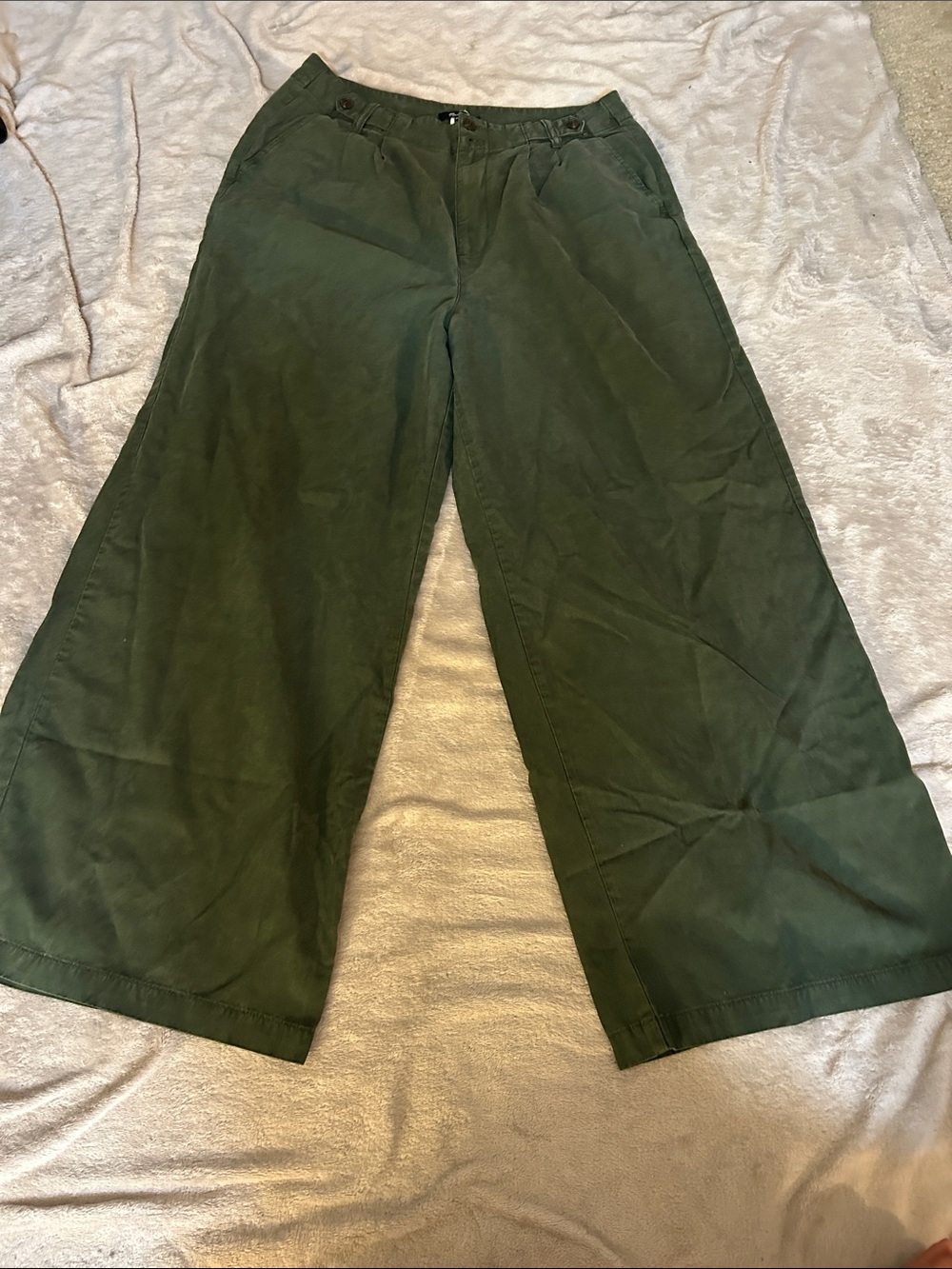 Madewell Harlow wide-leg pants in dark forest